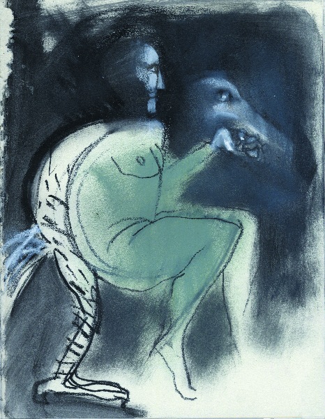 Kryzys osobowości&nbsp;&nbsp;&nbsp;&nbsp;1988&nbsp;&nbsp;&nbsp;&nbsp;kredka olejowa i pastel&nbsp;&nbsp;&nbsp;&nbsp;31 x 24cm